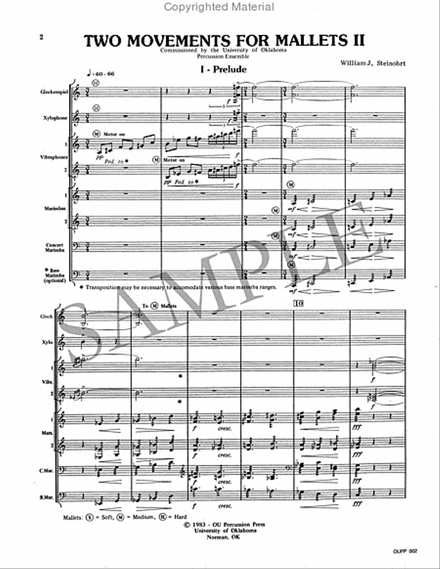 Two Movements for Mallets II Percussion Ensemble scores gallery preview page 2