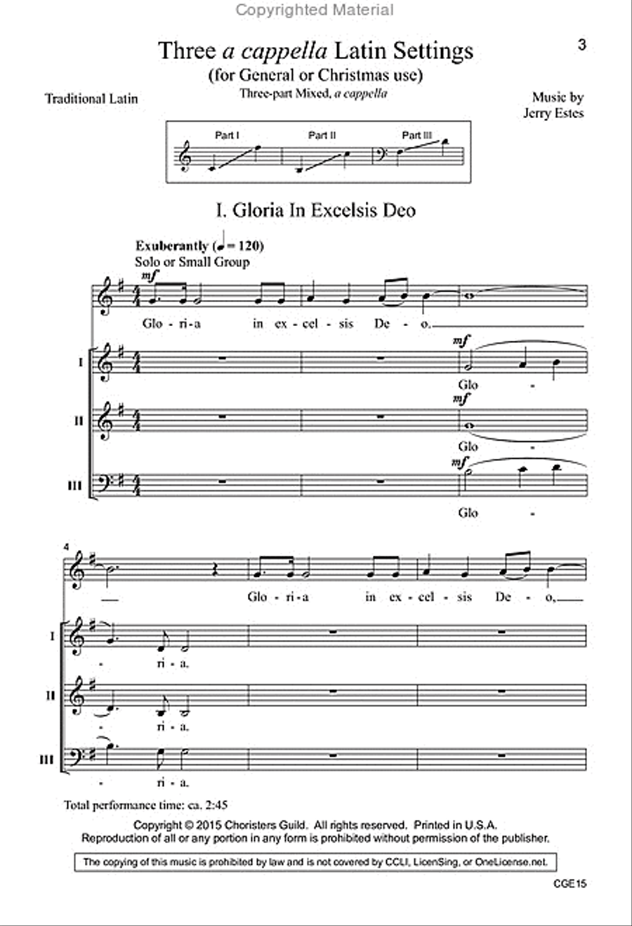 Three A Cappella Latin Settings (Three-part Mixed) 3-Part scores gallery preview page 2