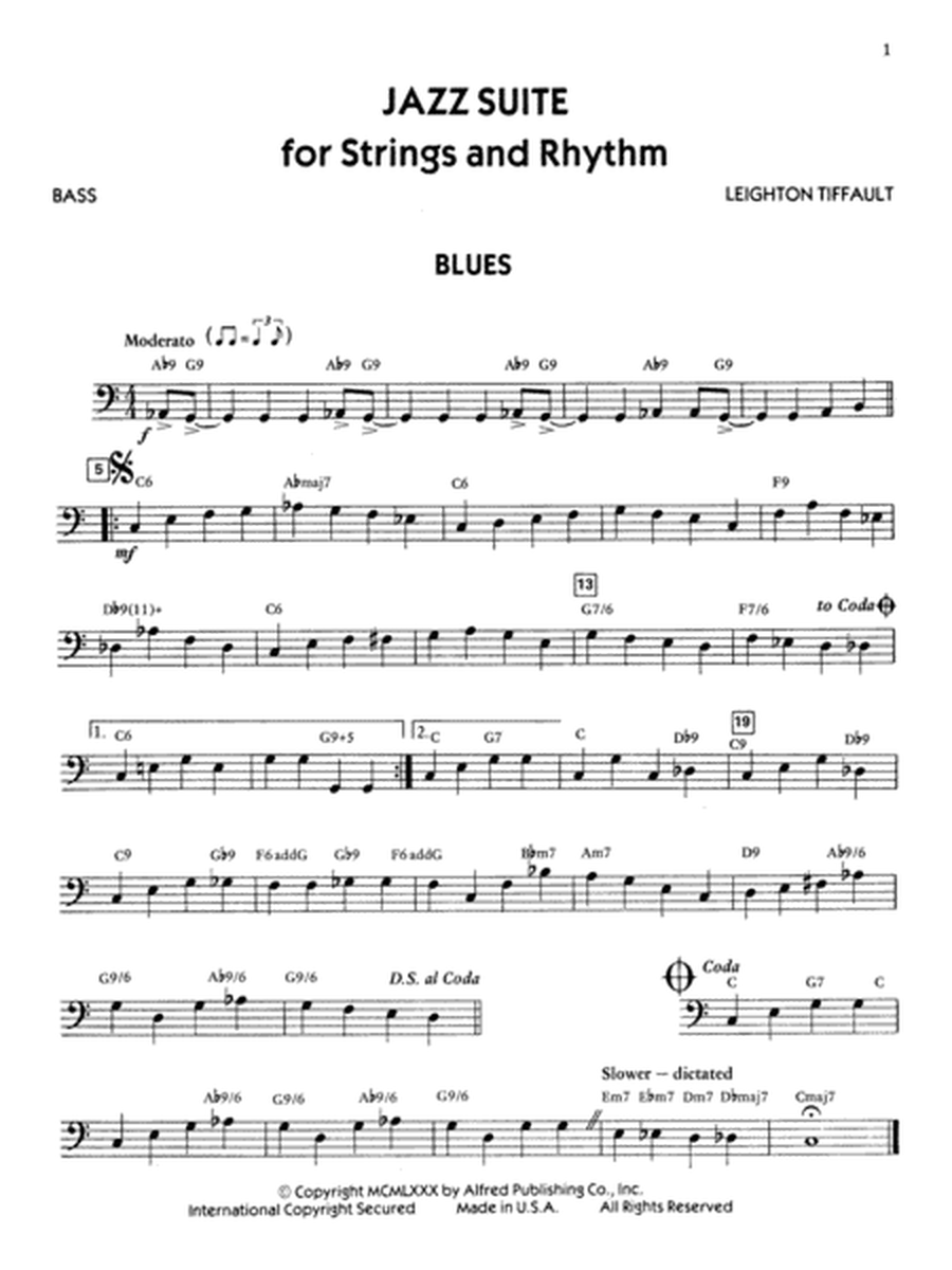 Jazz Suite for Strings and Rhythm: String Bass