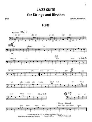 Book cover for Jazz Suite for Strings and Rhythm: String Bass