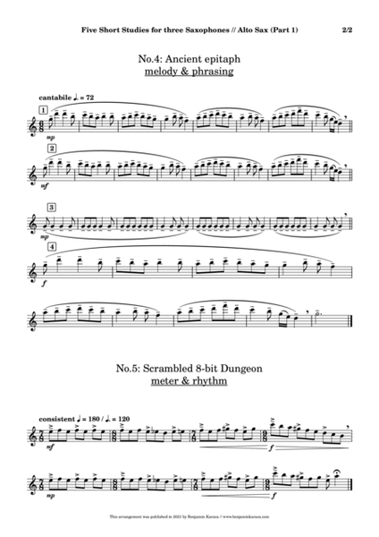 Five Short Studies for Three Saxophones image number null