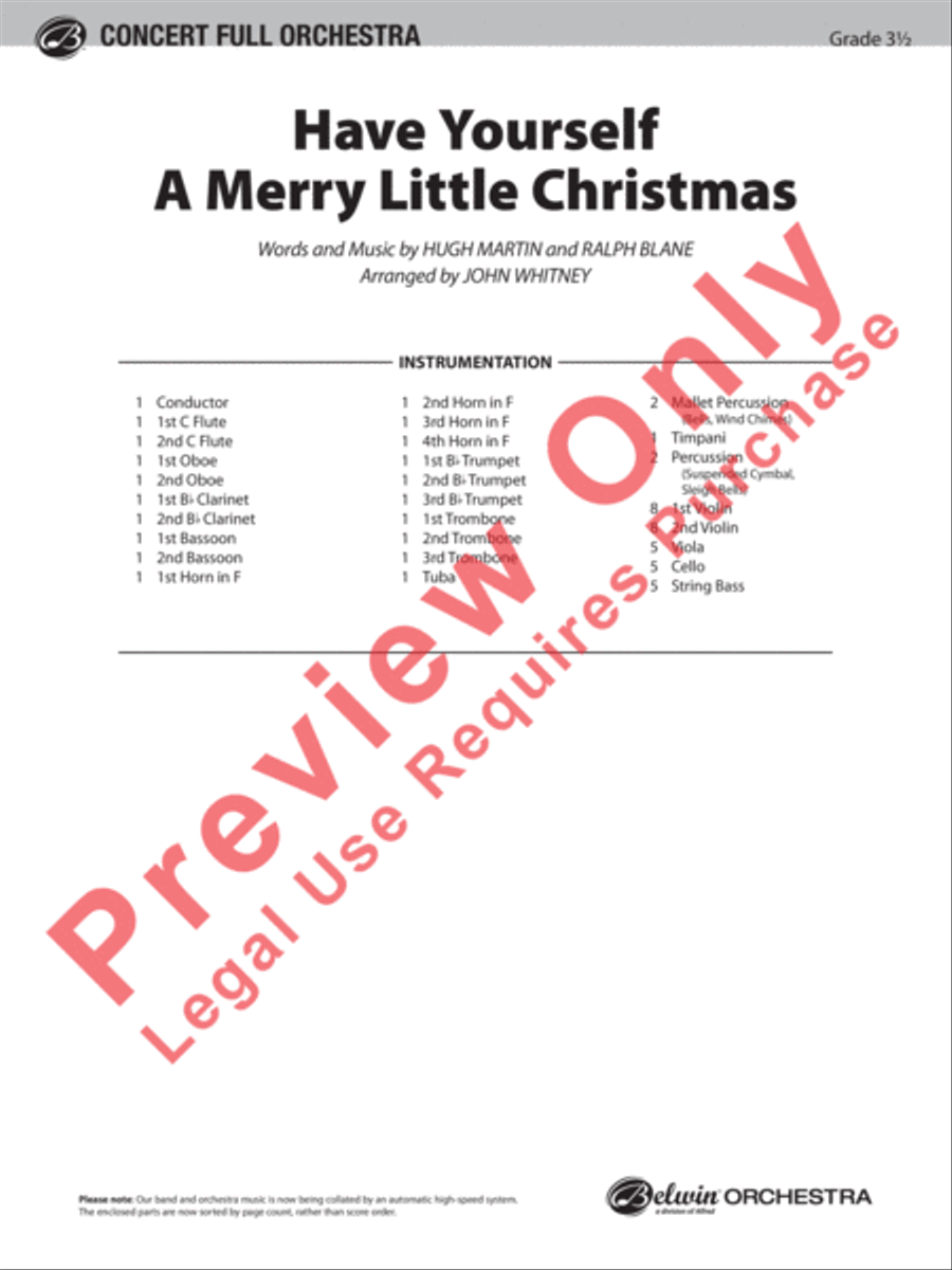 Have Yourself a Merry Little Christmas Full Orchestra scores gallery preview page 2