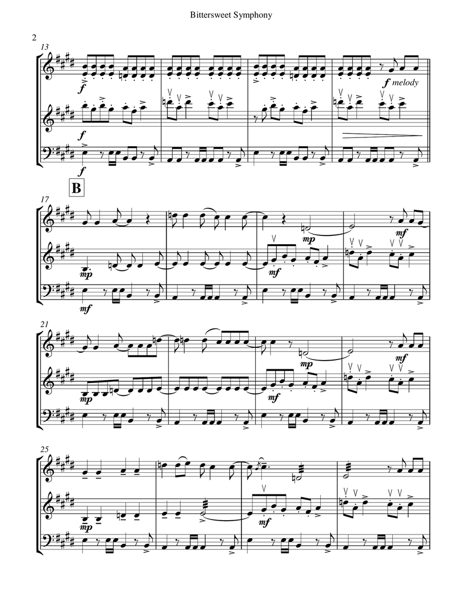 Bittersweet Symphony String Trio scores gallery preview page 3