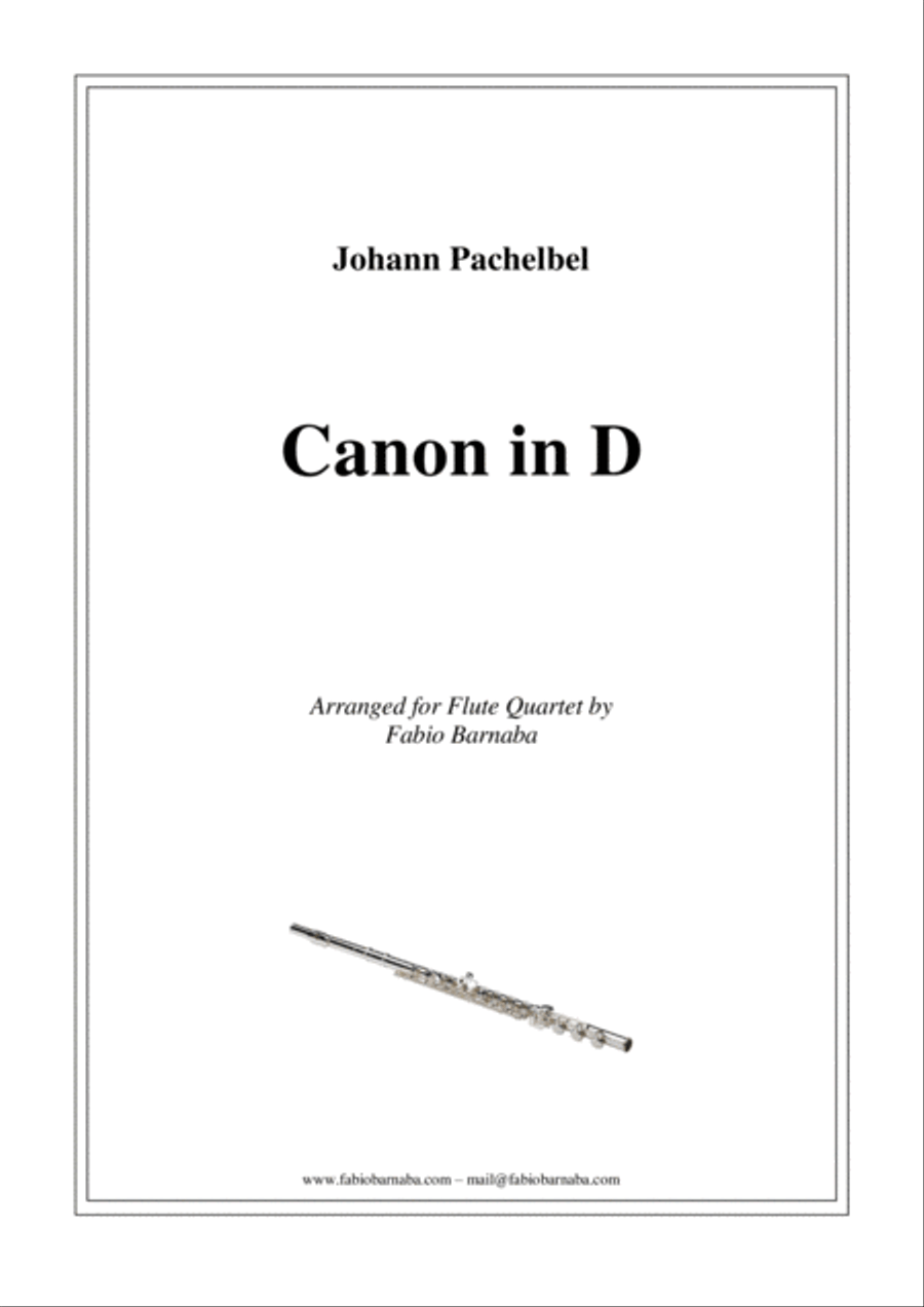 Pachelbel - Canon in D - For Flute Quartet or Flute Choir Flute Choir scores gallery preview page 1