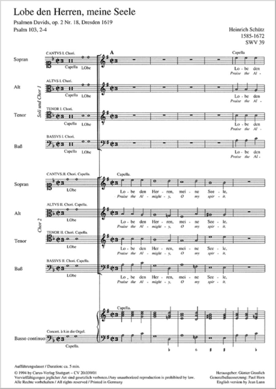 Praise the Almighty, O my spirit (Lobe den Herren, meine Seele) 4-Part scores gallery preview page 18