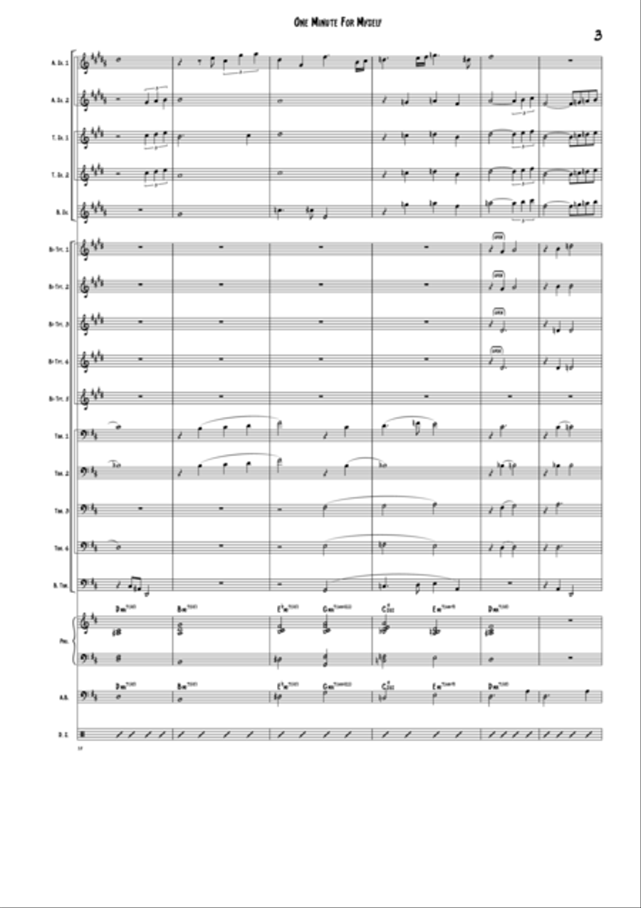 One Minute For Myself Jazz Ensemble scores gallery preview page 3