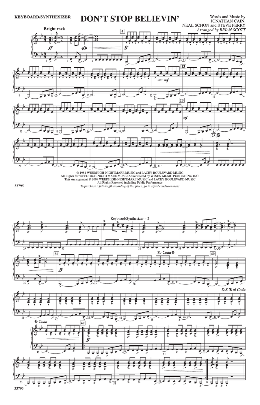 Don't Stop Believin': Keyboard/Synthesizer