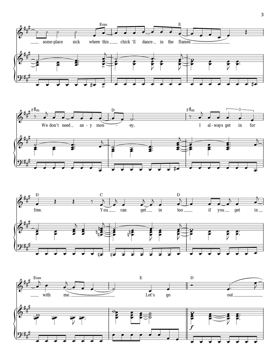 Out Tonight Piano, Vocal scores gallery preview page 3