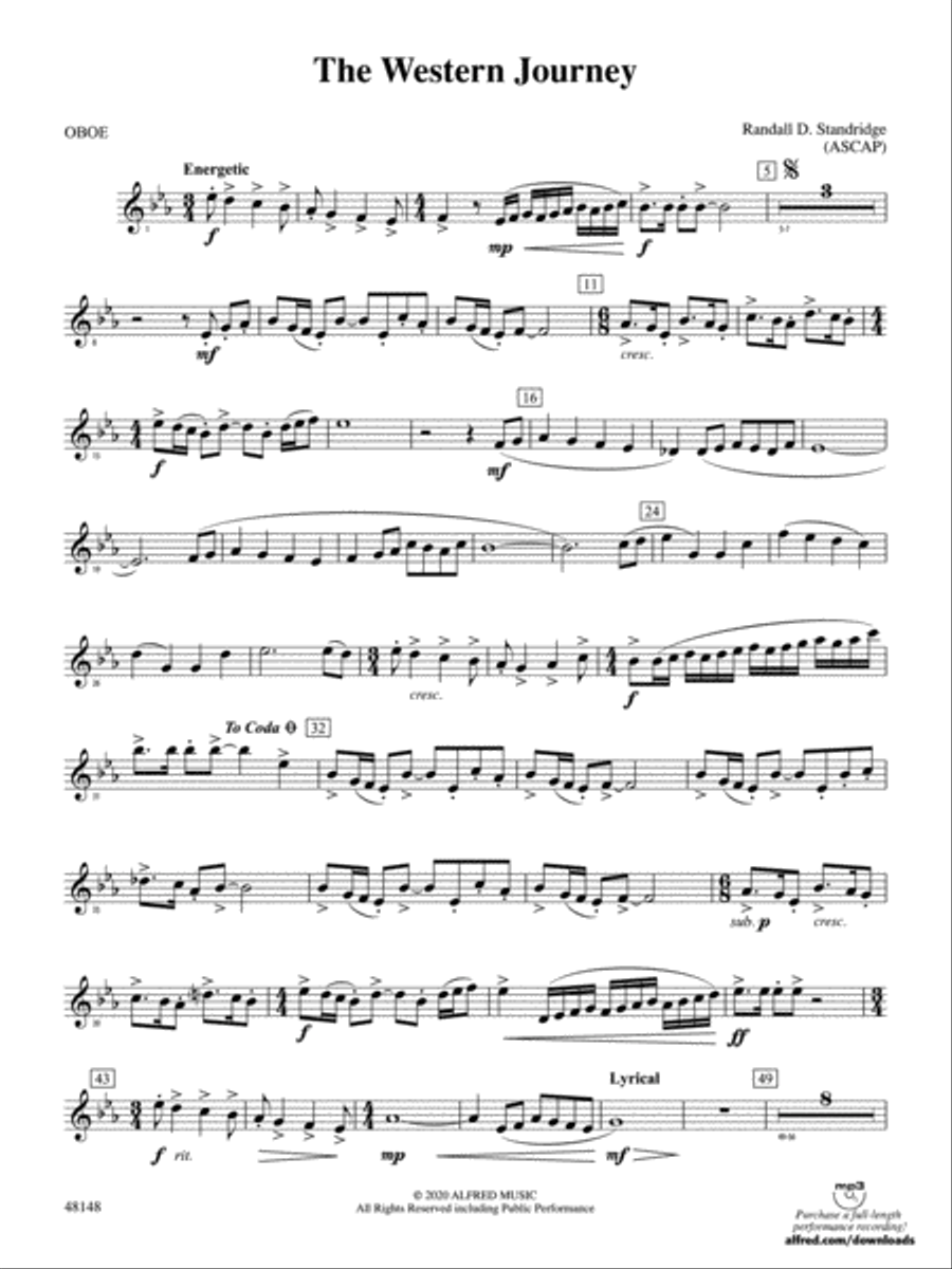 The Western Journey: Oboe Concert Band scores gallery preview page 1
