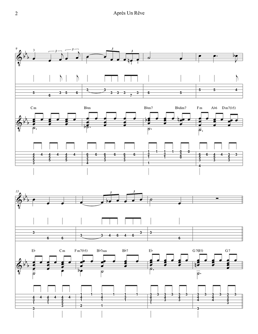 Apres Un Reve (After A Dream): Score Acoustic Guitar scores gallery preview page 2