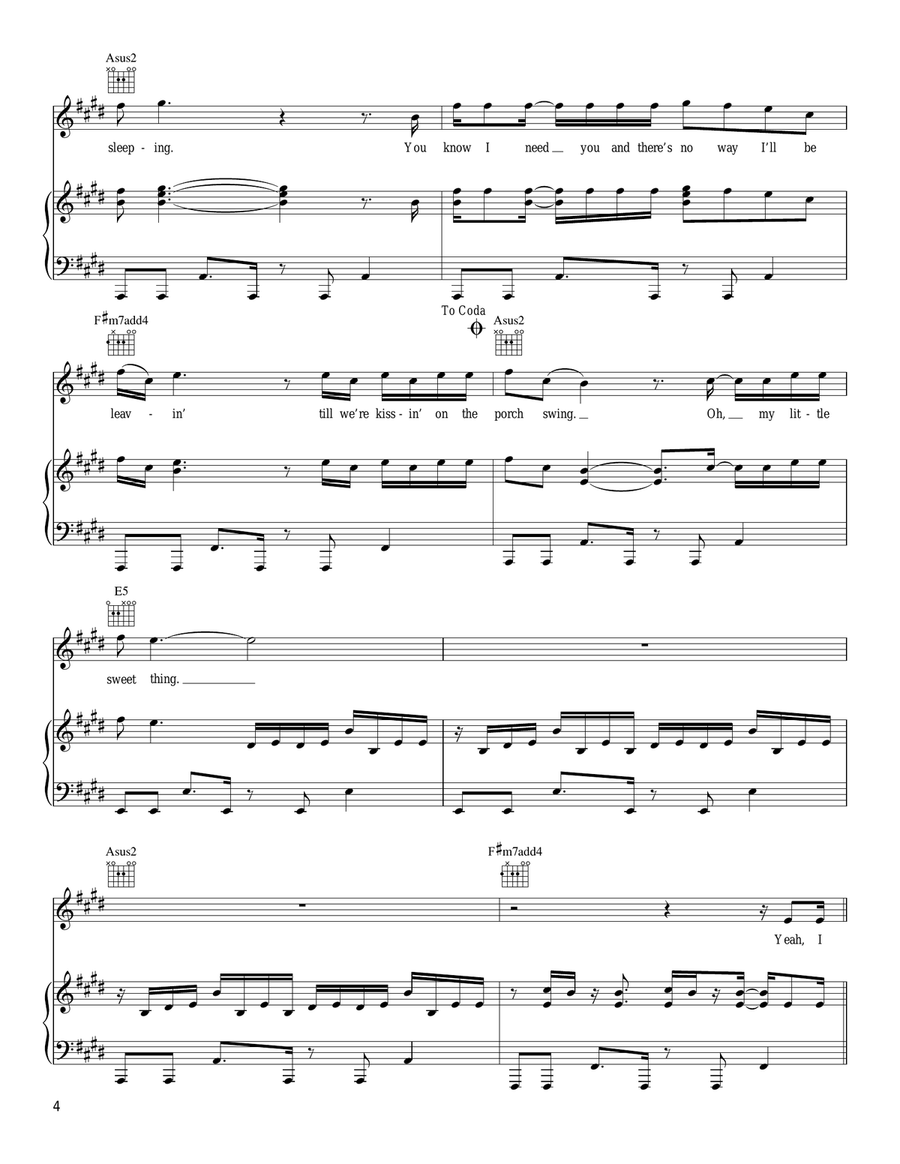 Sweet Thing Piano, Vocal, Guitar scores gallery preview page 4