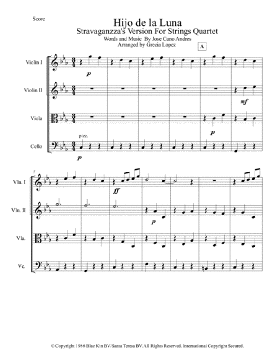 Hijo De La Luna String Trio scores gallery preview page 1