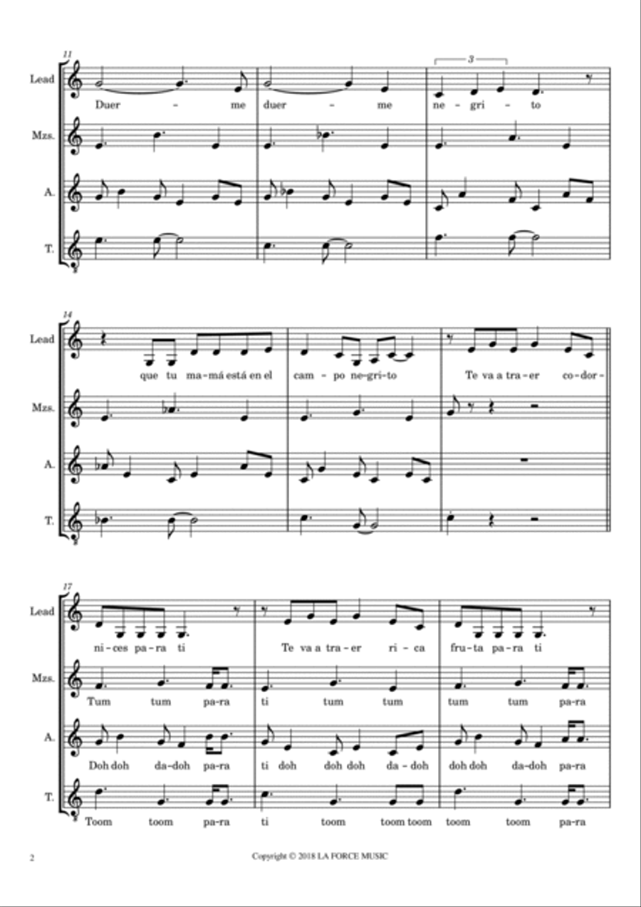 Duerme Negrito SSA scores gallery preview page 2
