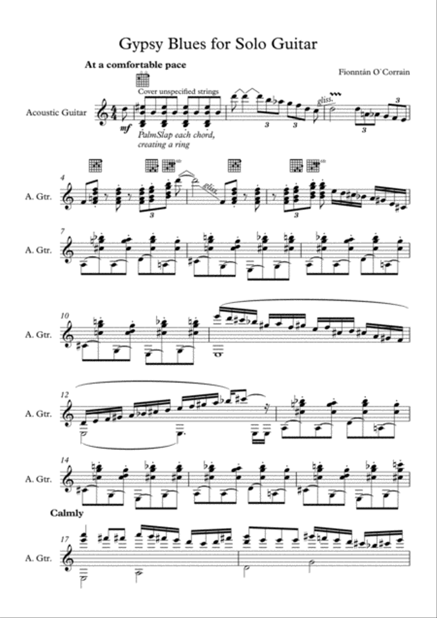 Gypsy Blues for solo Guitar Electric Guitar scores gallery preview page 2