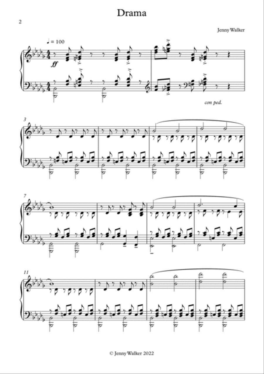 Drama! - piano (Advanced) Piano Solo scores gallery preview page 2