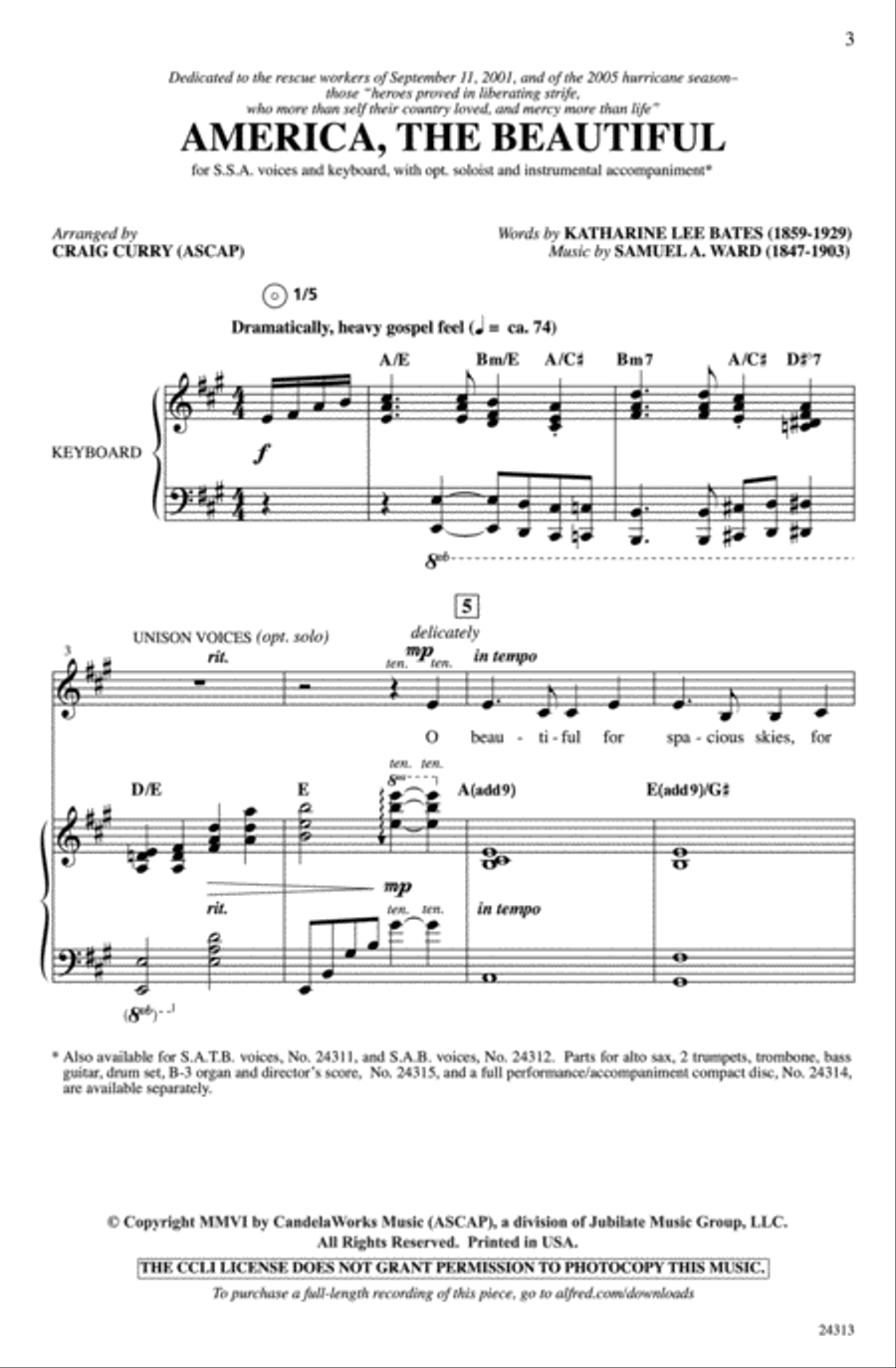 America, the Beautiful Women's Choir scores gallery preview page 3