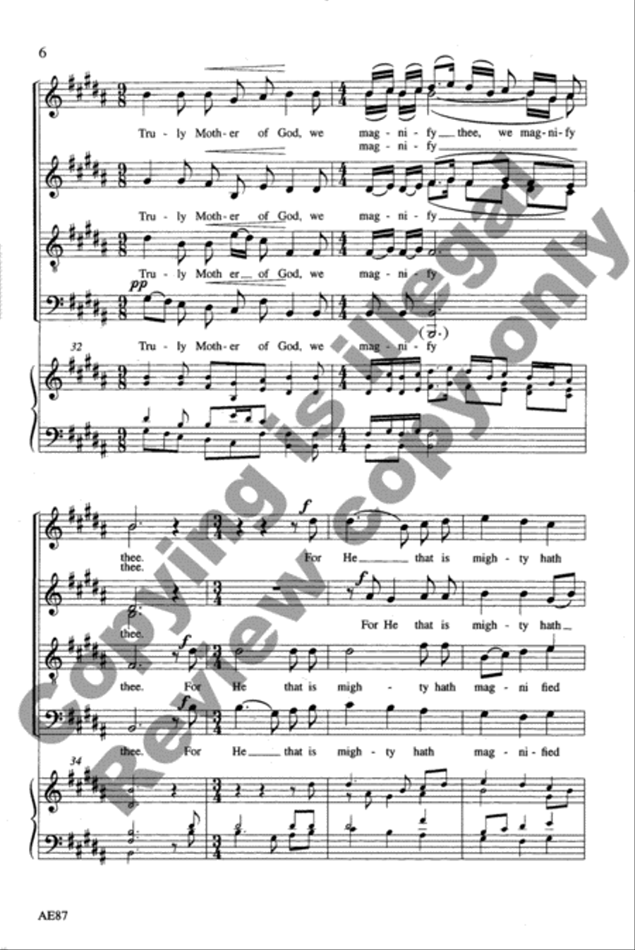 Magnificat & Nunc Dimittis 4-Part scores gallery preview page 8