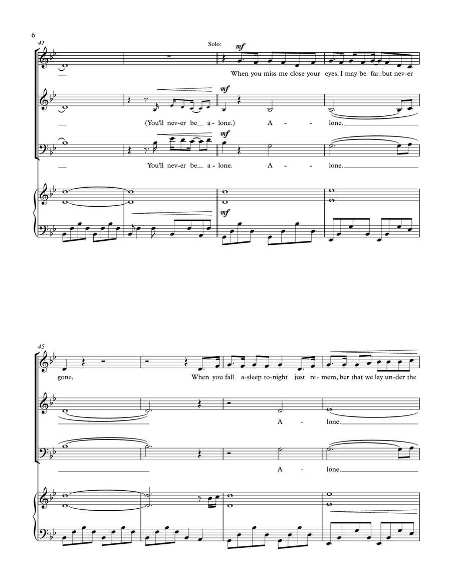 Never Be Alone 3-Part scores gallery preview page 6