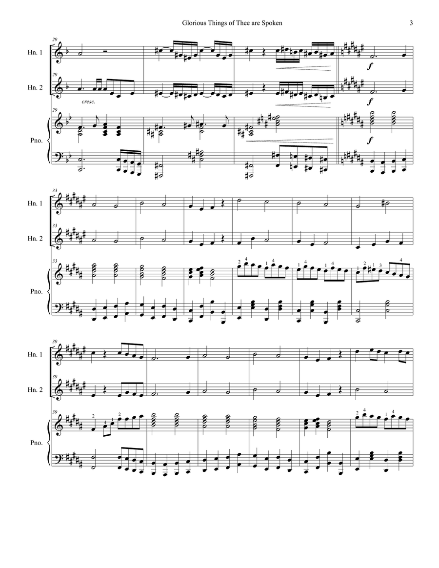 Glorious Things of Thee are Spoken Brass Duet scores gallery preview page 5