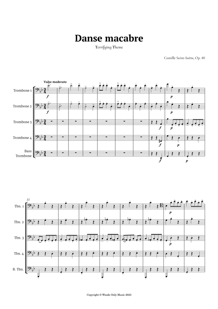 Danse Macabre by Camille Saint-Saens for Trombone Quintet image number null