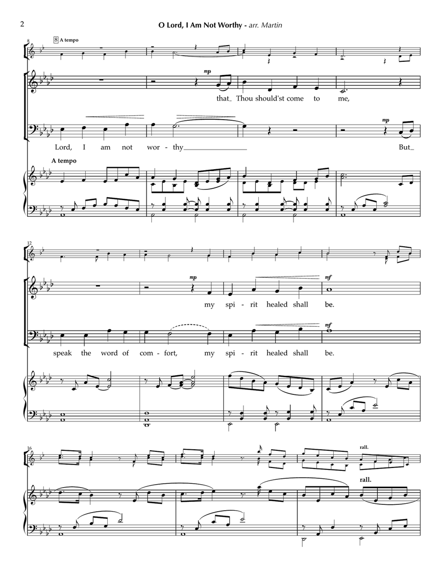 Festive Hymns: O Lord, I Am Not Worthy - NON DIGNUS 4-Part scores gallery preview page 3