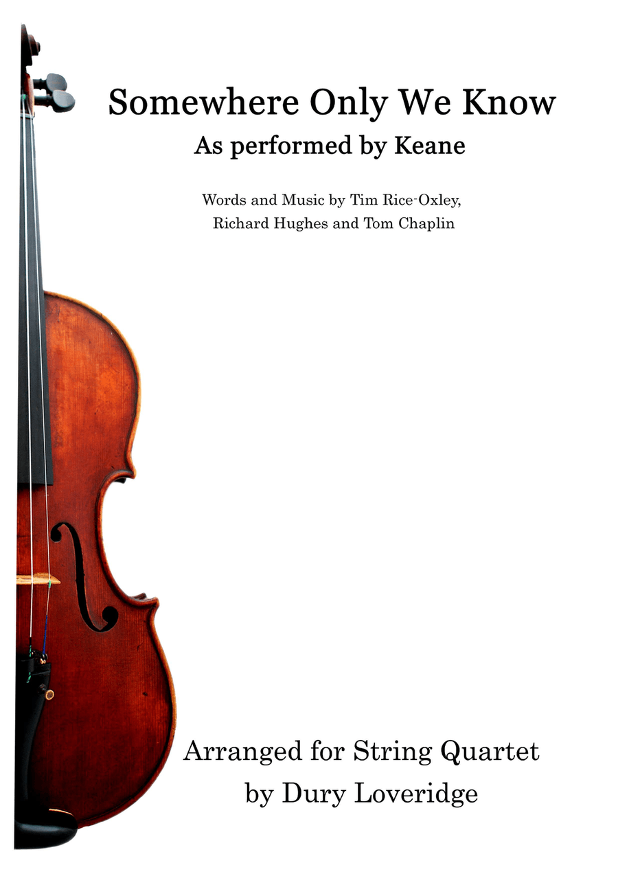 Somewhere Only We Know String Quartet scores gallery preview page 1