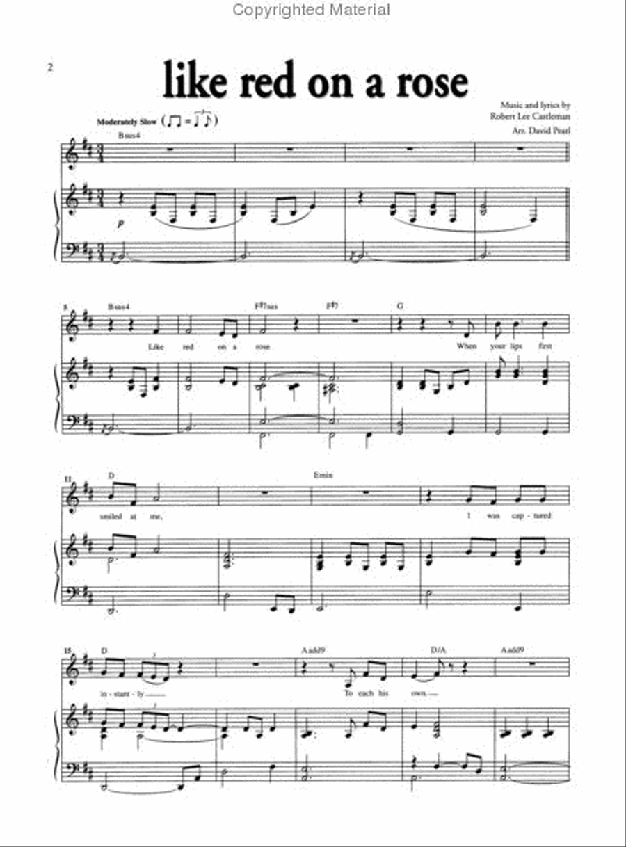 Like Red on a Rose Small Ensemble scores gallery preview page 2