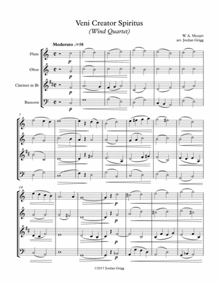 Veni Creator Spiritus (Wind Quartet) - Score and parts