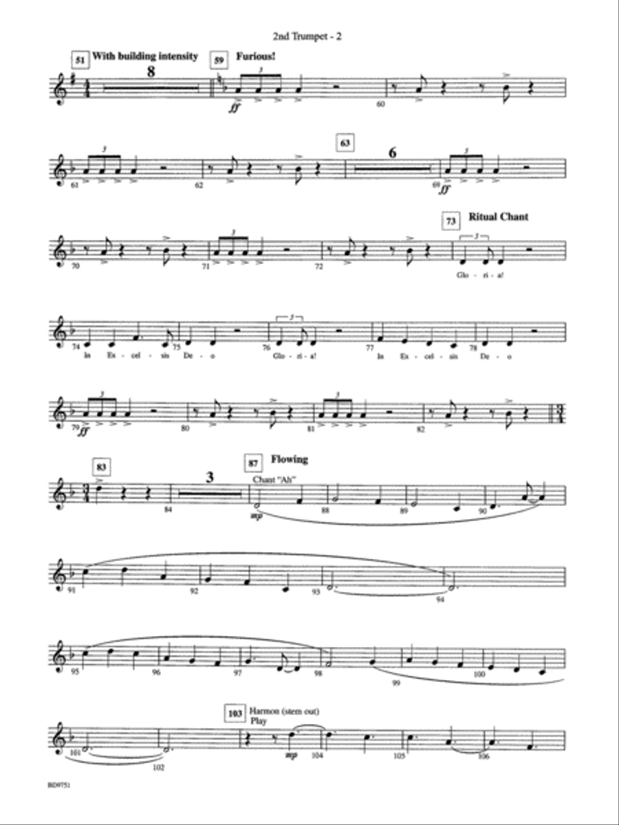 Purgatorio (from The Divine Comedy): 2nd B-flat Trumpet Concert Band scores gallery preview page 2