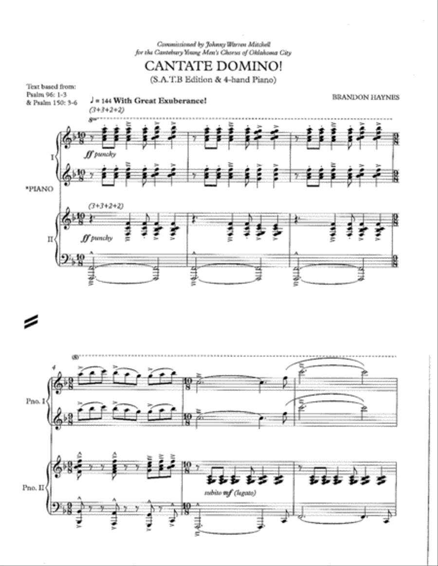 Cantate Domino (SATB) Cantate Domino (SATB) 4-Part scores gallery preview page 1