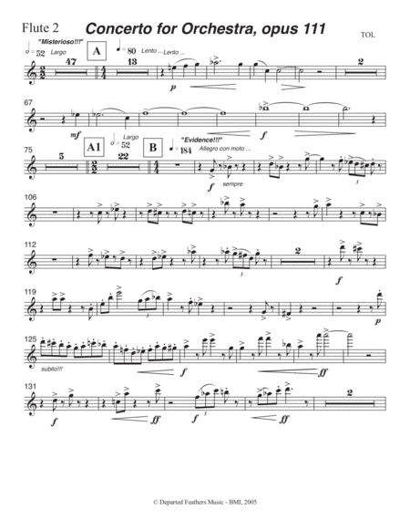 Concerto for Orchestra, opus 111 (2005) Flute part 2
