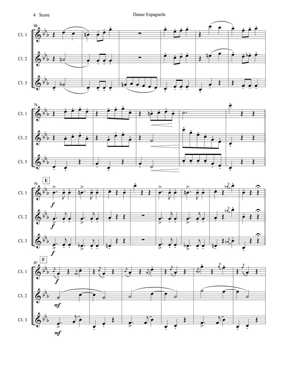 Danse Espagnole for Clarinet Trio Danse Espagnole for Clarinet Trio Clarinet Trio scores gallery preview page 5