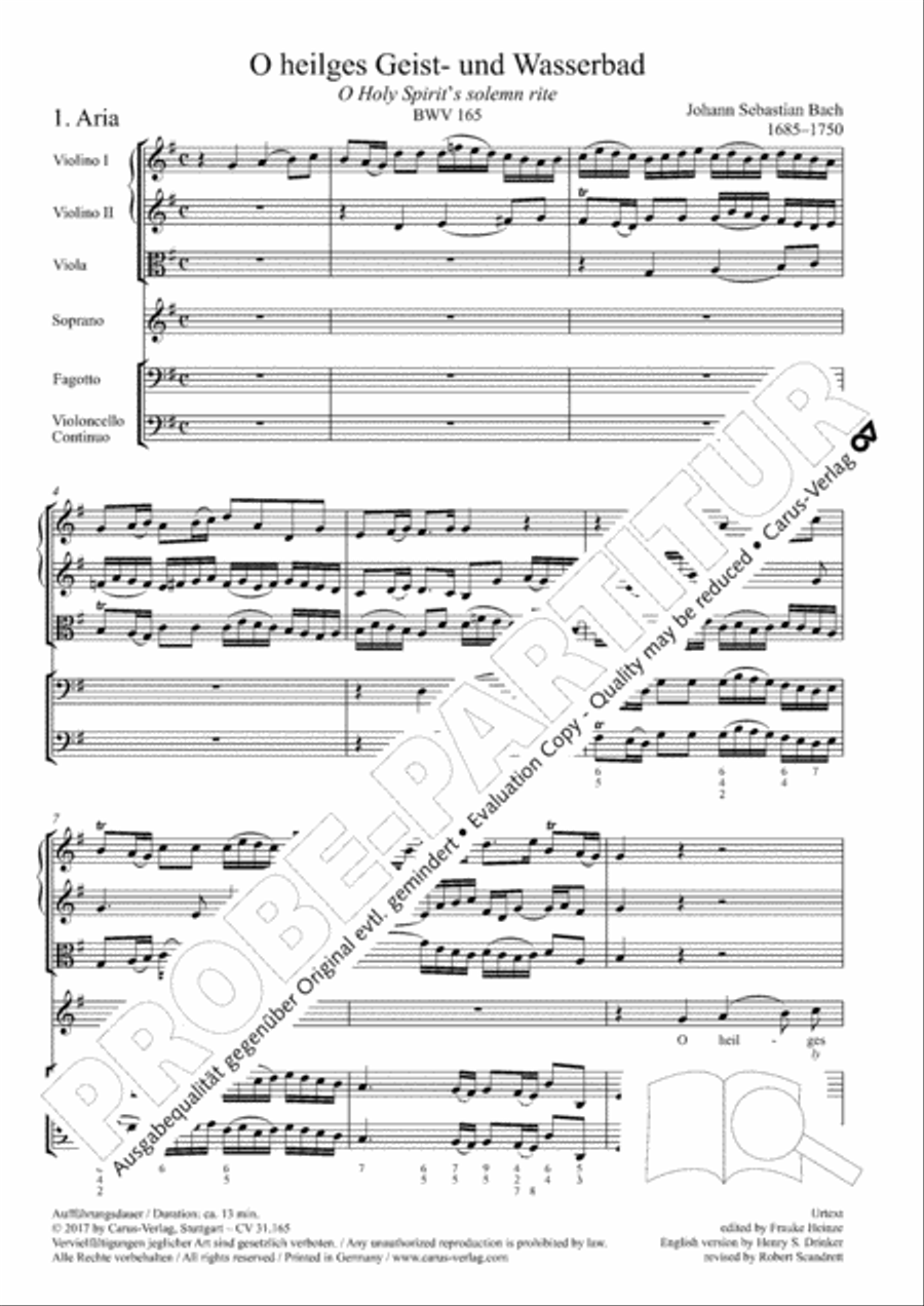 O Holy Spirit's solemn rite (O heiliges Geist- und Wasserbad) 4-Part scores gallery preview page 6