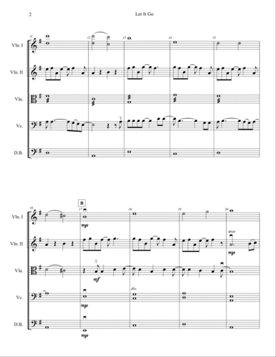 Let It Go (demi Lovato Version) Score and Parts scores gallery preview page 2