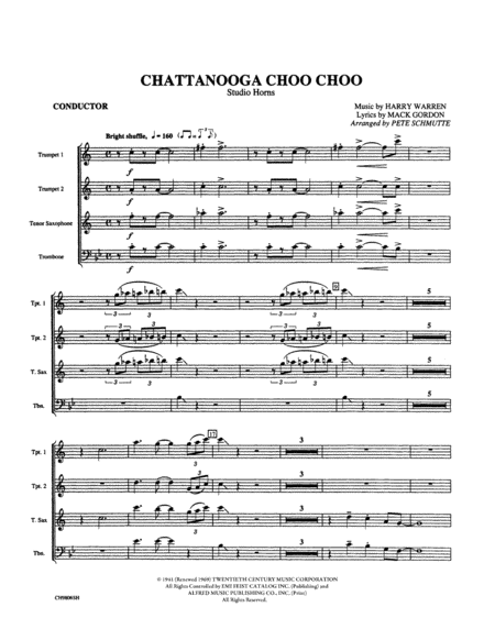 Chattanooga Choo Choo: Score