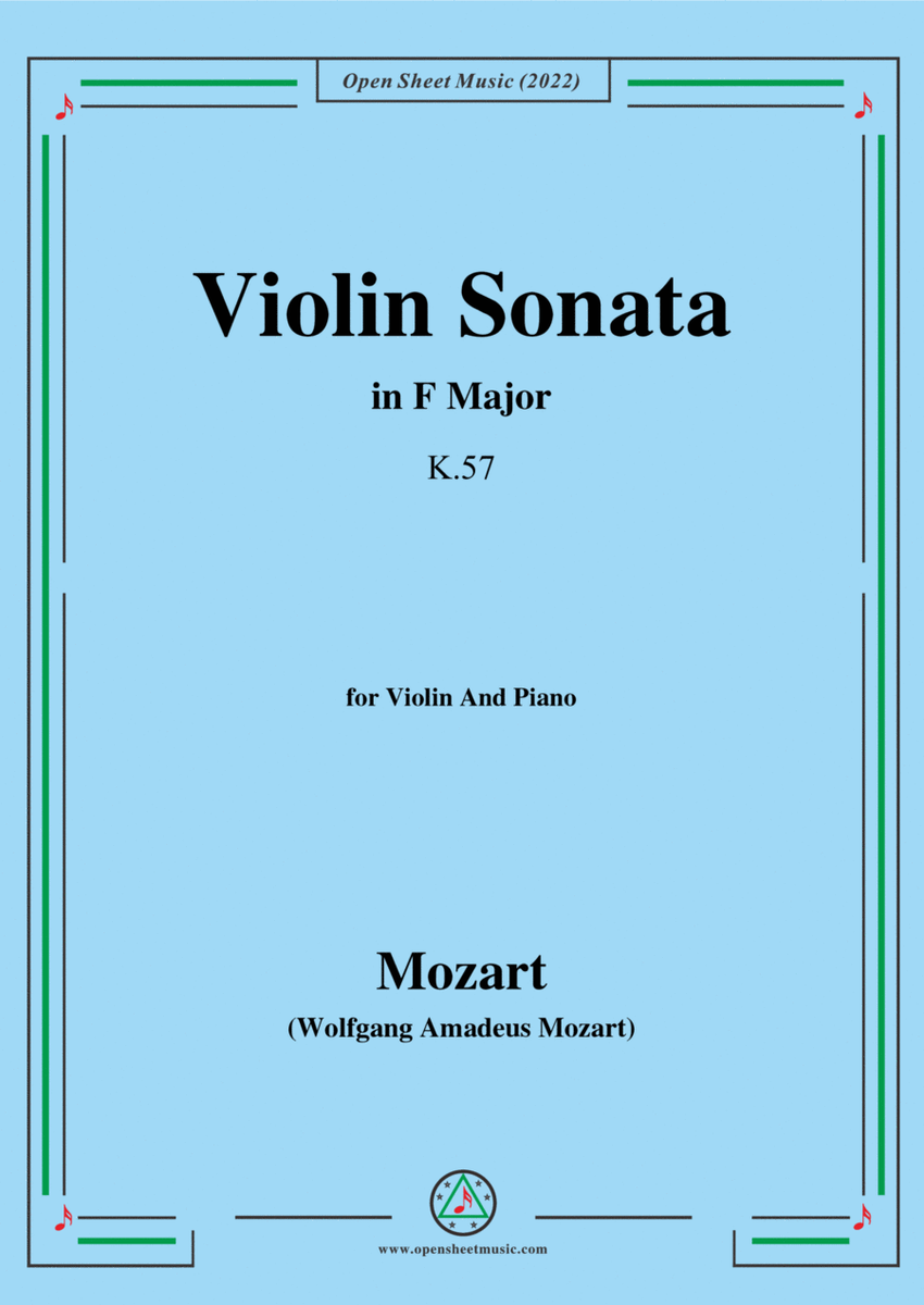 Mozart-Violin Sonata in F Major,K.57,for Violin&Piano