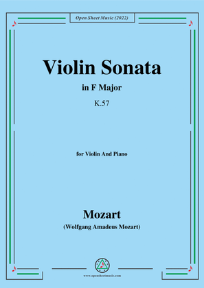 Book cover for Mozart-Violin Sonata in F Major,K.57,for Violin&Piano