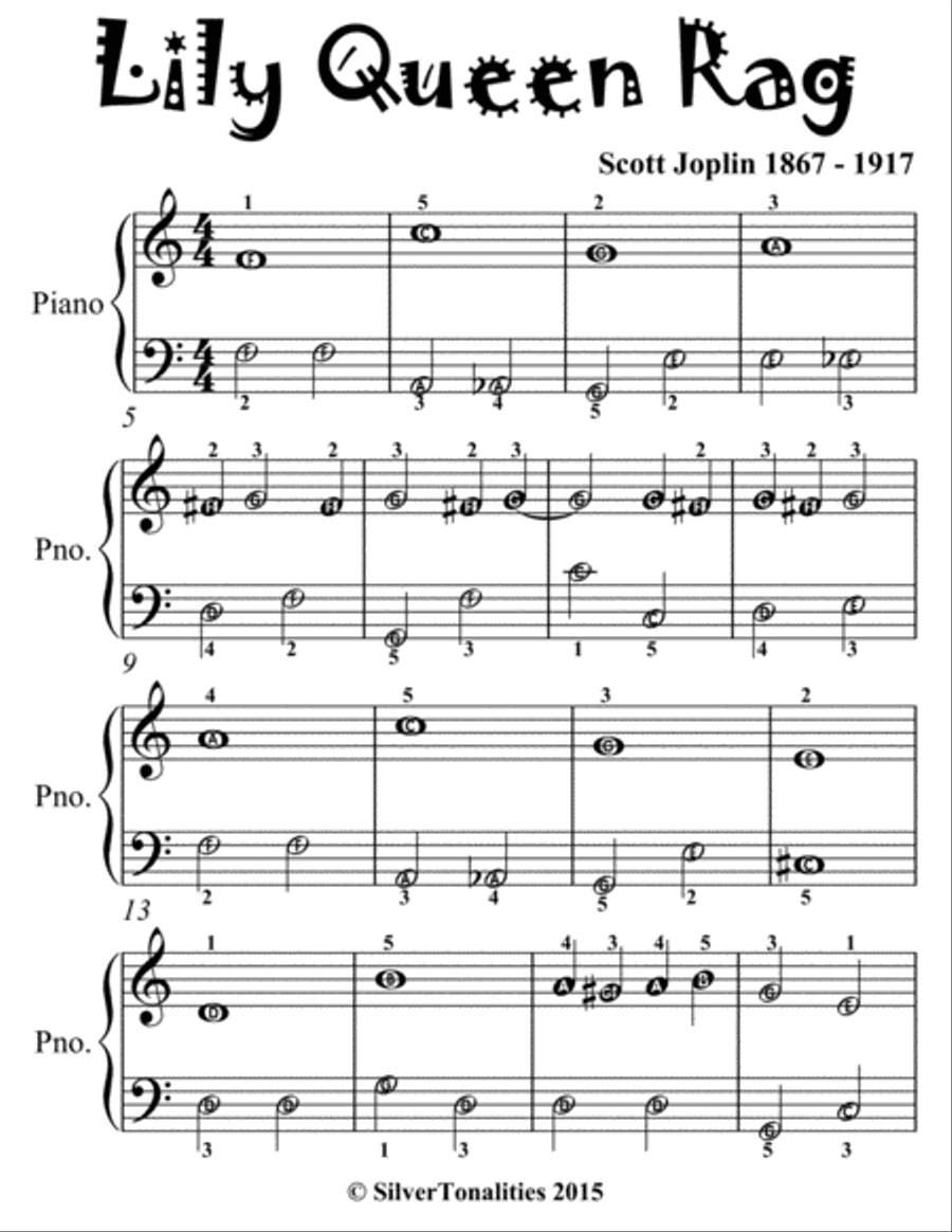 Lily Queen Rag Easiest Piano Sheet Music for Beginner Pianists Easy Piano scores gallery preview page 2