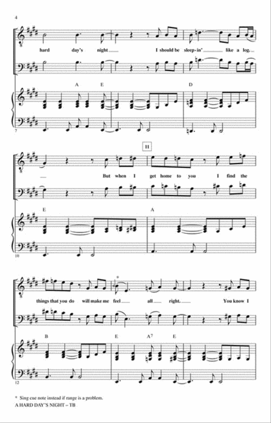 A Hard Day's Night Choir scores gallery preview page 3