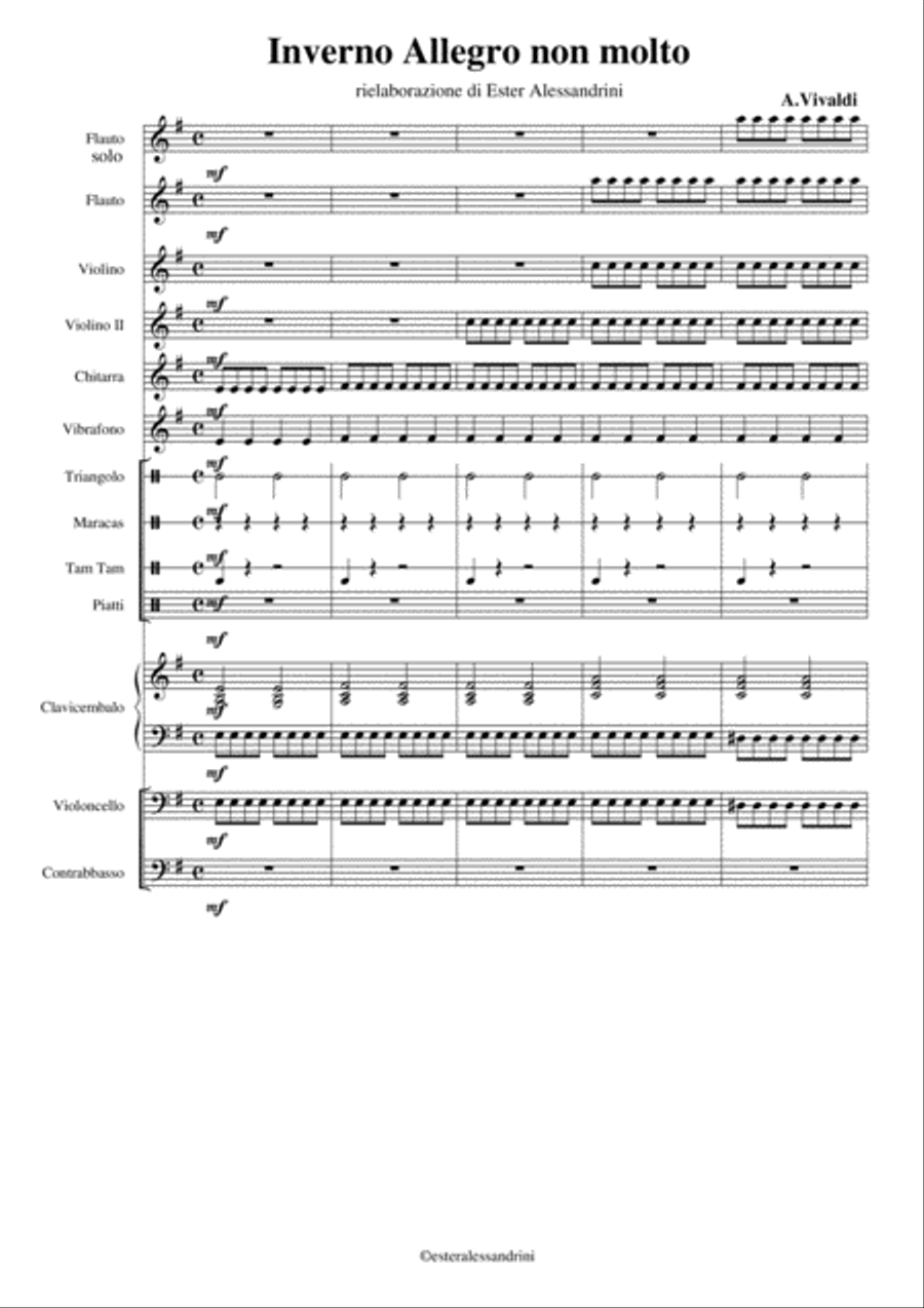The four seasons: Winter (ALLEGRO) Large Ensemble scores gallery preview page 1