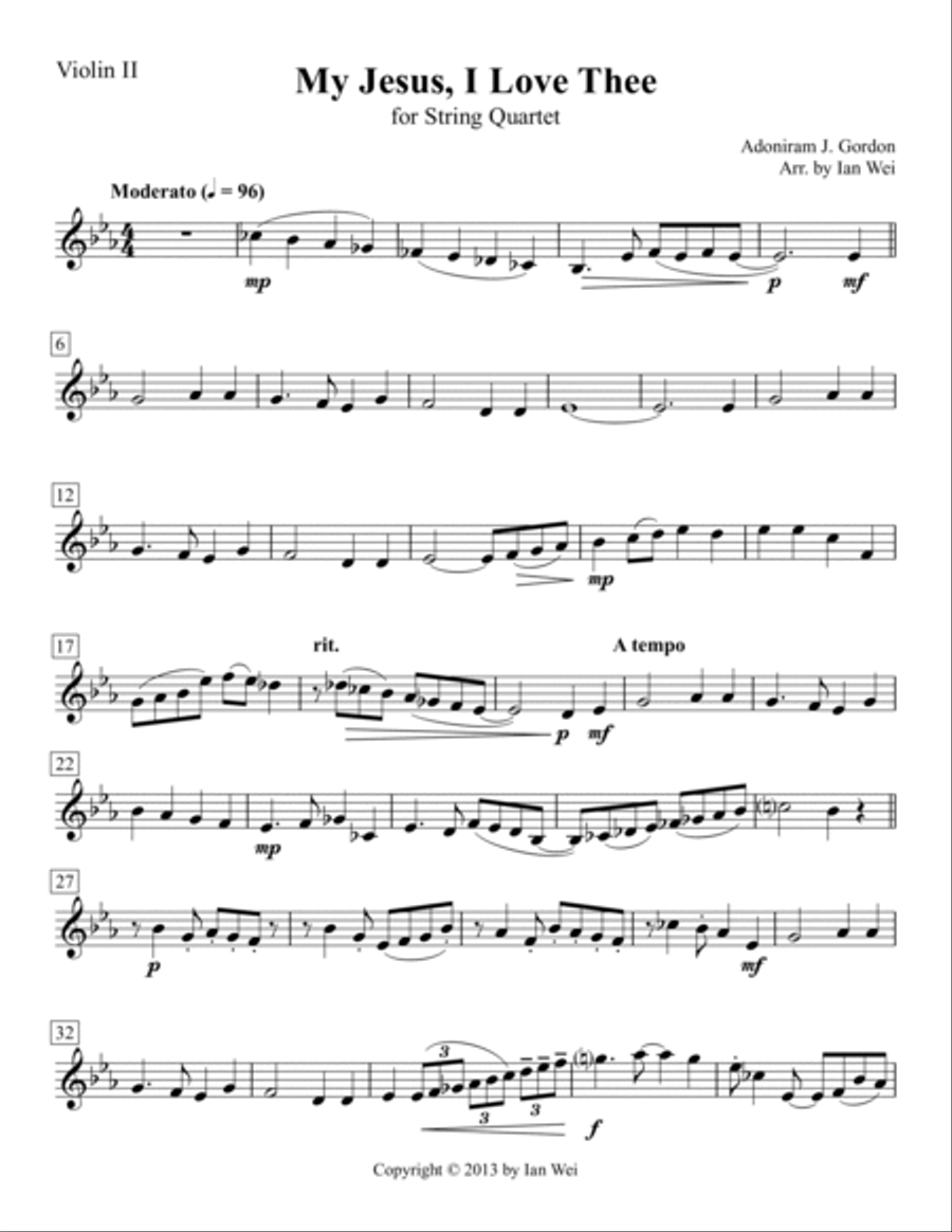 My Jesus, I Love Thee for String Quartet String Quartet scores gallery preview page 4