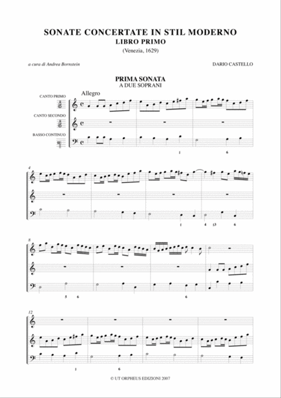 Instrumental Works - Vol. 1: Sonate concertate in stil moderno for two and three-parts and Continuo (Venezia, 1629) 3-Part scores gallery preview page 3