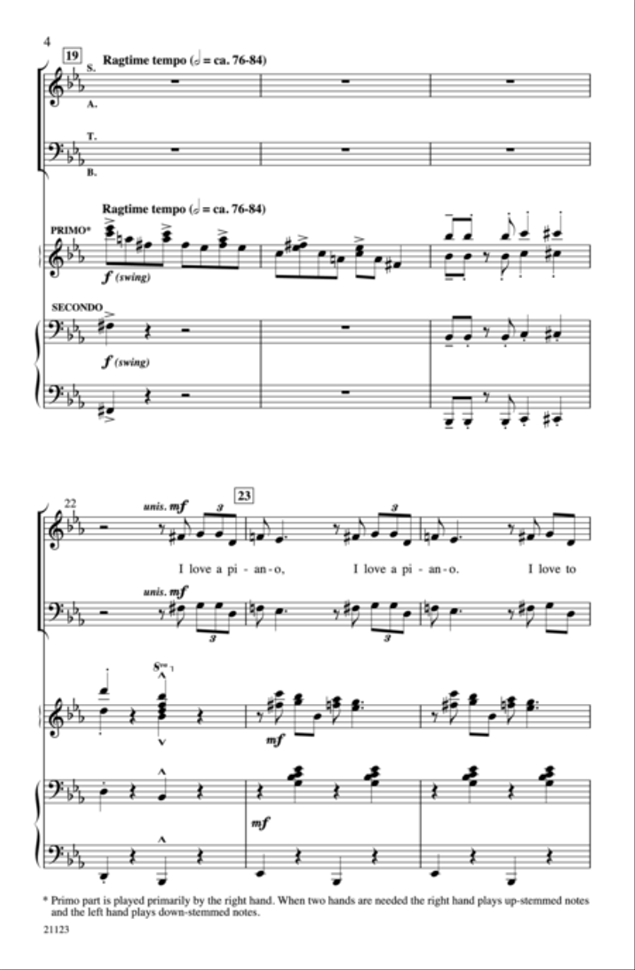 I Love a Piano I Love a Piano 4-Part scores gallery preview page 28