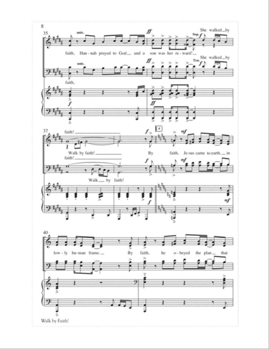 Walk by Faith! 4-Part scores gallery preview page 9