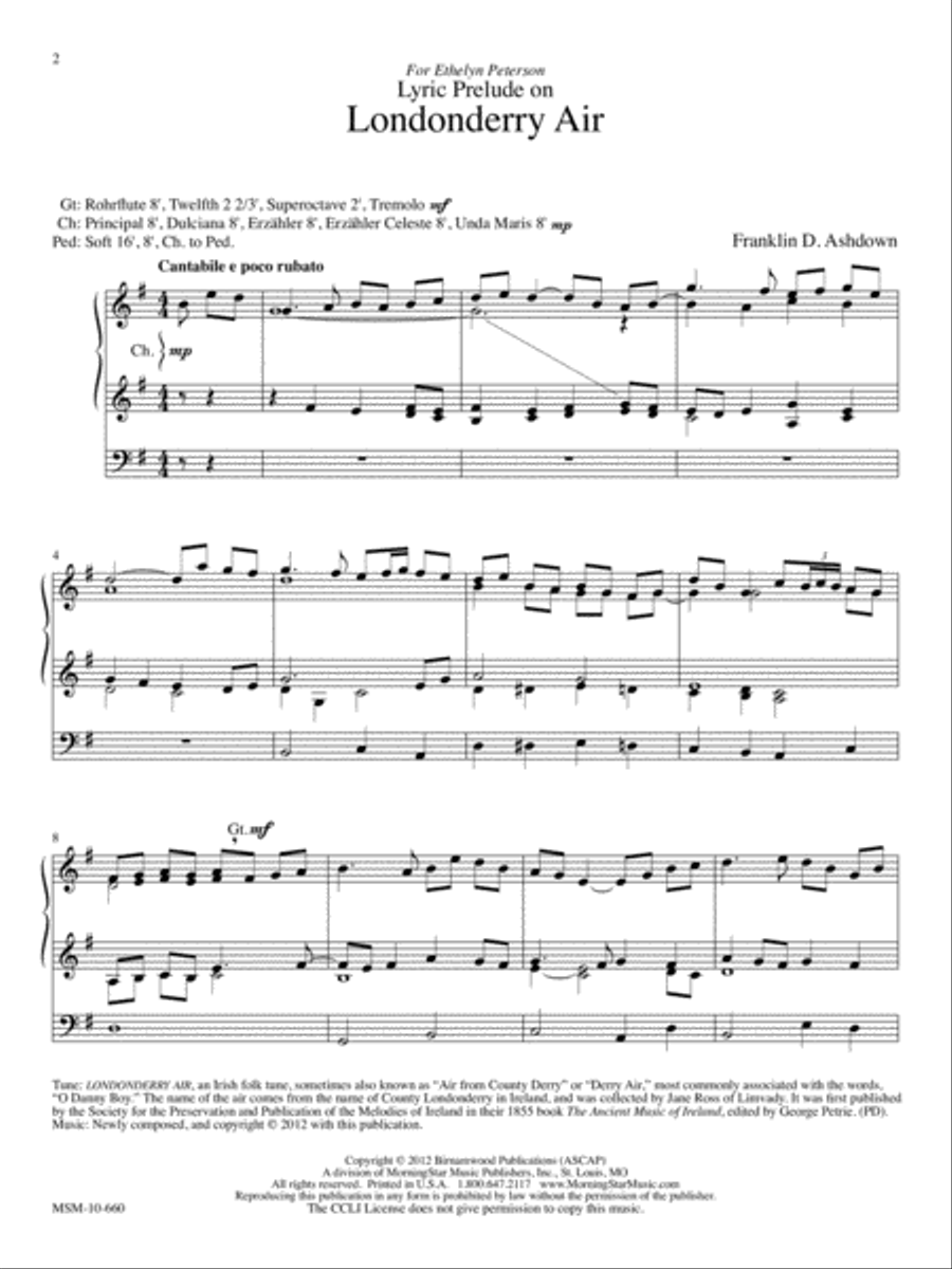 Three Folksong Paraphrases for Organ Organ Solo scores gallery preview page 2