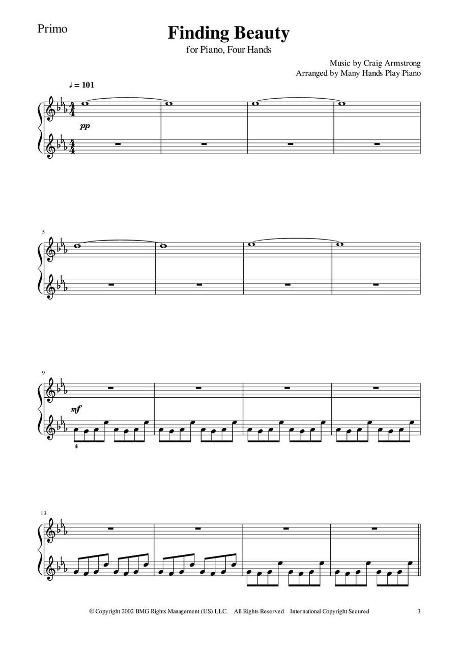 Finding Beauty 1 Piano, 4-Hands scores gallery preview page 5