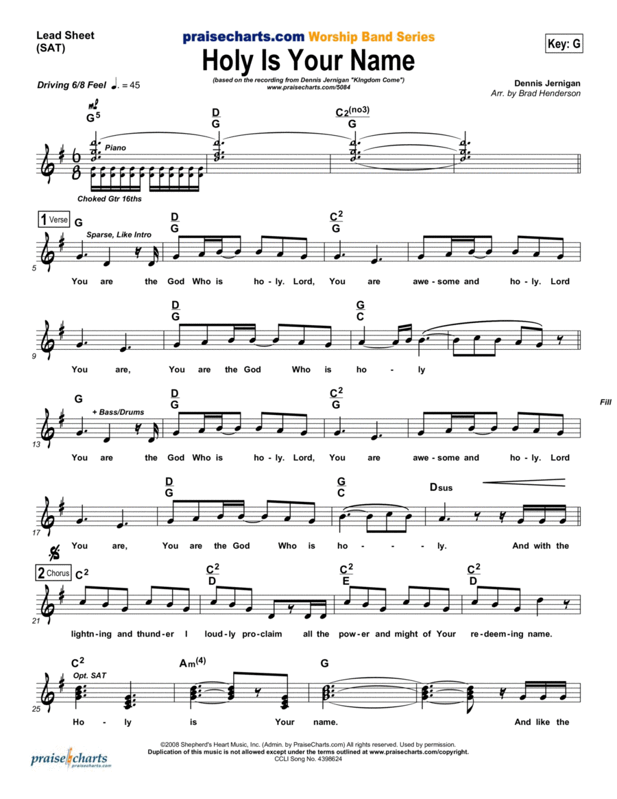 Holy Is Your Name Holy Is Your Name Piano scores gallery preview page 1