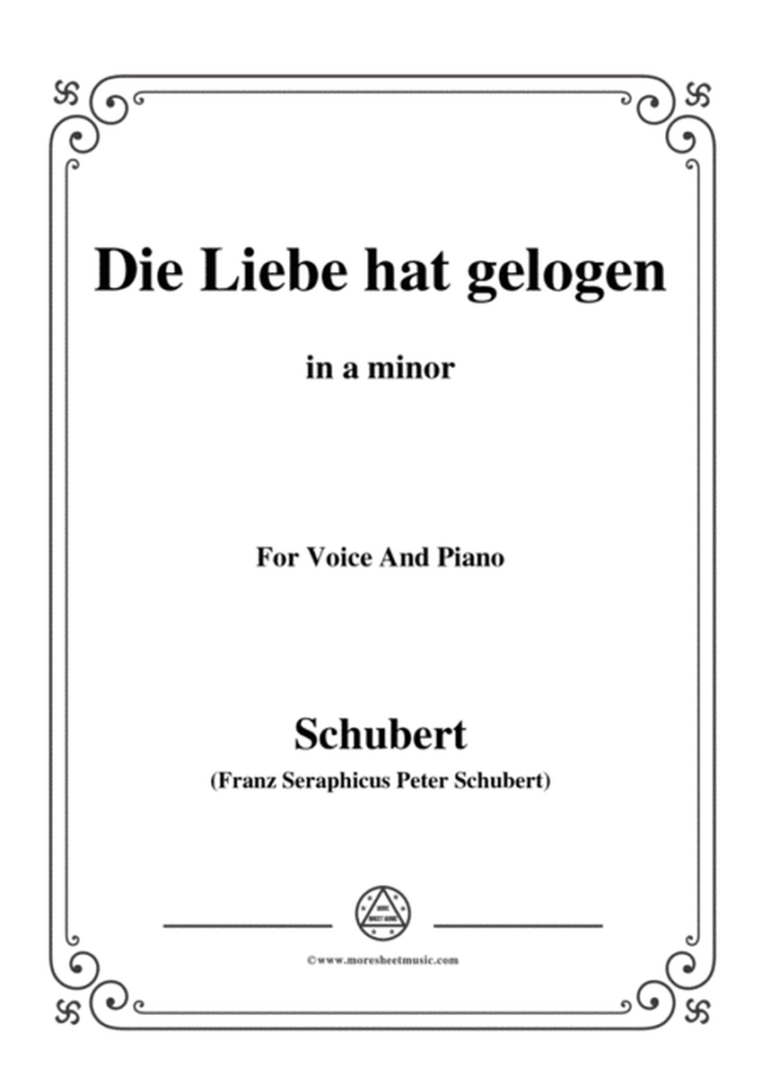 Schubert-Die Liebe hat gelogen,in a minor,Op.23,No.1,for Voice and Piano image number null