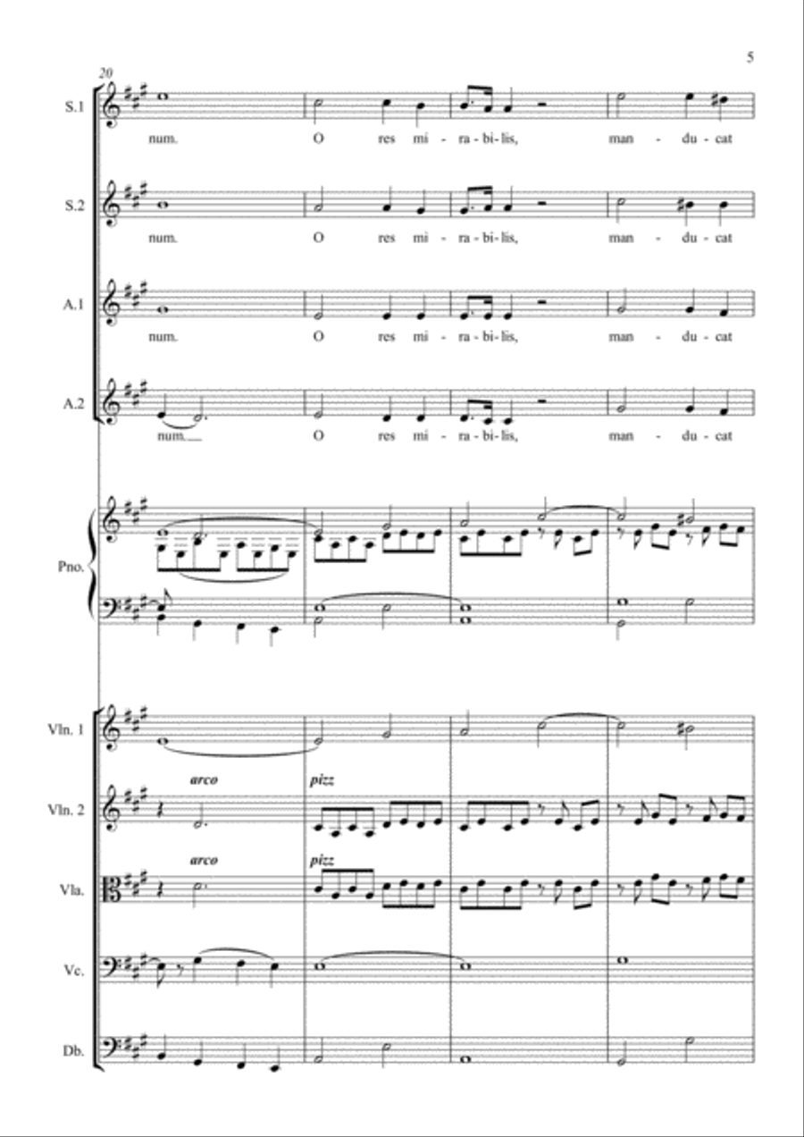 Panis Angelicus (SSAA, Piano and Strings) by Cesar Franck SSAA scores gallery preview page 5