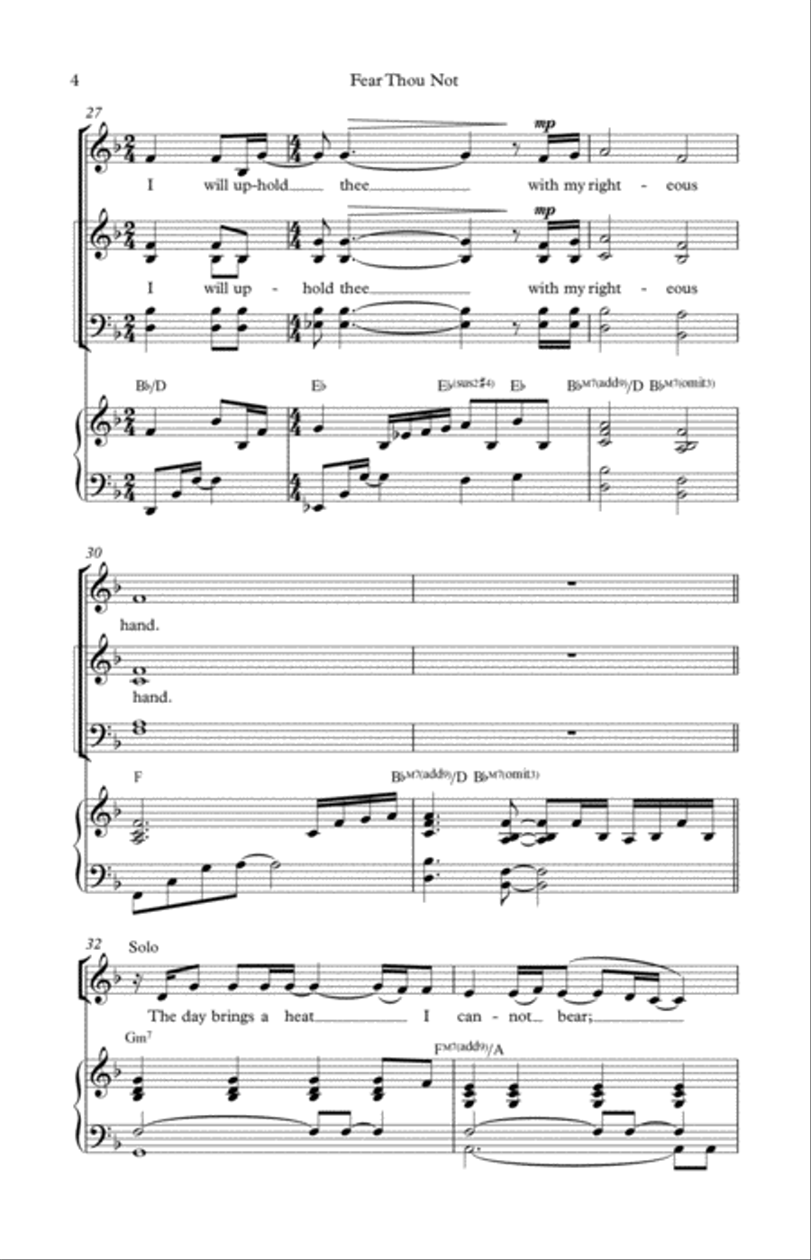 Fear Thou Not 4-Part scores gallery preview page 4